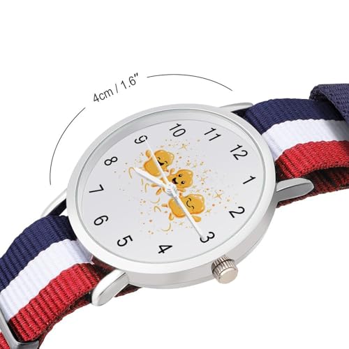 Chicken Nuggets Happy Dance Lightweight Wrist Watch Adjustable Nylon Band Outdoor Sport Work Wrist Watch Easy to Read Time2