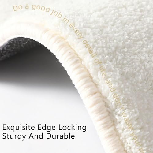 Tapis moderne en laine douce lavable beige 100 x 200 cm