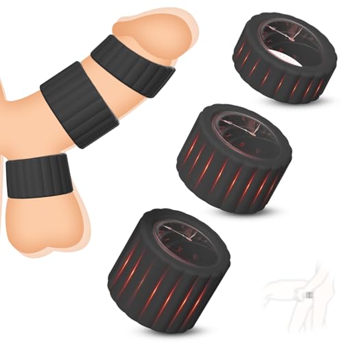 BDSMLOVE Penisringe Hodenringe 3 Set,Multifunktionaler Penisring Cockringe extrem Silikon,Eichelring Hodenstrecker erotisches Sexspielzeug Sex Spielzeug für die Männer (Schwarz)