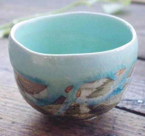 Japanese Mino Ware Pottery Matcha bowl 4.33 Inches Diameter Japanese Tea Cup for Tea Ceremony, Skyblue Crackle Glaze Pattern M58610 from Japan