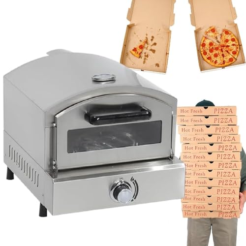 DJCDDM Electric Pizza Oven Countertop, Stainless Steel Pizza Maker Portable Stove Pizza Ovens Suitable for Party Outdoor Cooking Commercial Home,Gas(Gas)