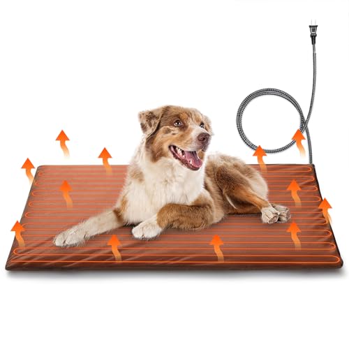 TURBRO 35x24” Large Pet Heating Pad, Electric Heated Dog Bed for ...