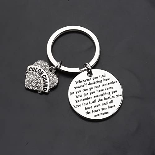 TIIMG Colorguard Inspirational Quote Keychain Color Guard Charm Gift Flag Girl Jewelry Senior Gift4