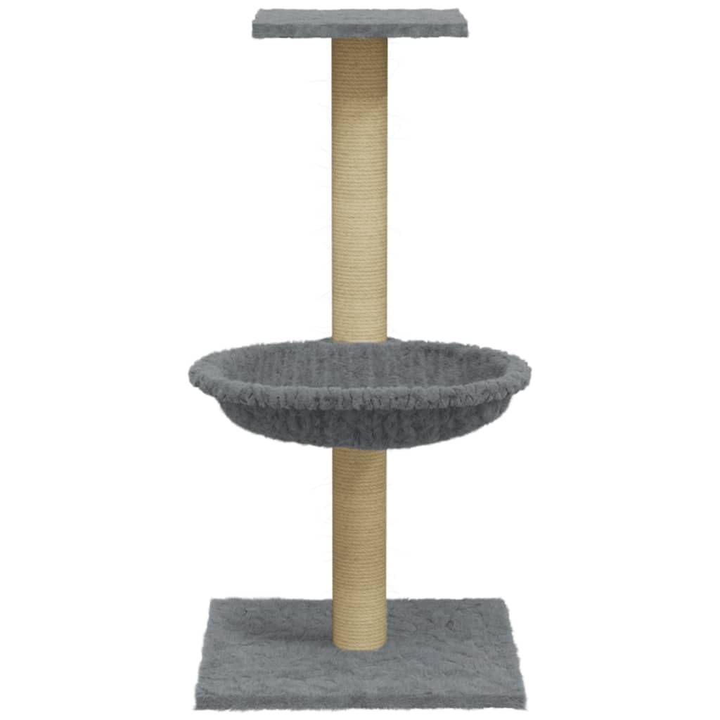 Árbol rascador con cueva y hamaca, 74 cm | Torre de escalada compacta para el salón con un acogedor hueco para tumbarse y una robusta placa de suelo de madera.