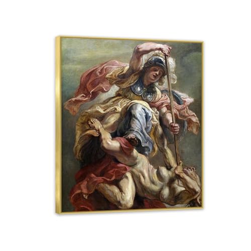 Toile Minerva Discord Rubens pour habiller un mur vide, décoration murale 70x60 cm encadrée