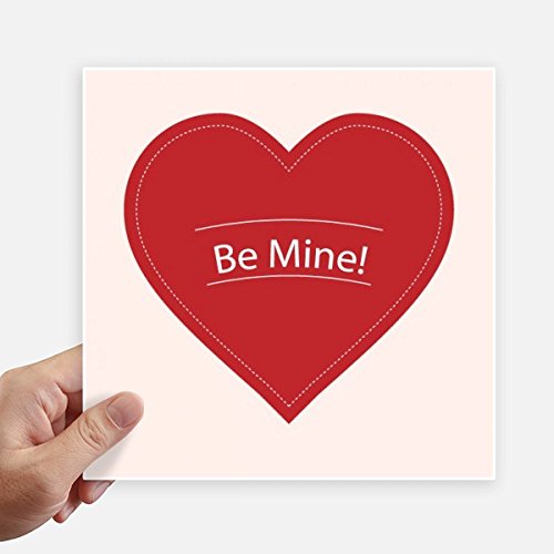 Autocollant carré de 20 cm cadeau St Valentin Blanc Be Mine