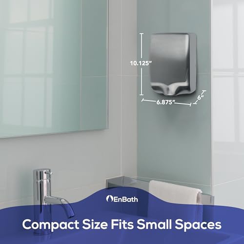 Commercial Hand Dryer (2-Pack) - Electric Hand Dryers for Bathrooms– High Speed (224 MPH) Stainless Steel Air Hand Dryer with Air Filter, Optional Energy-Saver Mode, Speed/Volume Control