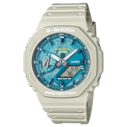 Casio G-Shock Oasis Collection Beige Blue Octagonal Watch GA2100AS-5A