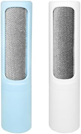 2 Pack Lint Roller, Lint Brush,and Pocket-Sized Pet Hair Removal Tool for Clothes,Couches and Car Interiors.Reusable Lint Rollers for Pet Hair (Blue and White)