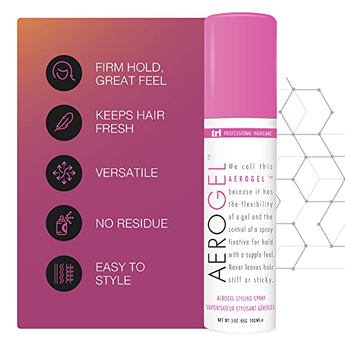 Tri Aerogel Hair Spray - Extra Hold, Free & Clear Hairspray Firm Hold For Women, Travel, Volume Fixer & Non-Sticky Essentials, Flexible Hold Bottle, Scented - (3Oz, Pack Of 3) #TOP1
