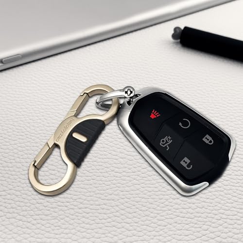 Image of Heavy Duty Keychain with Quick Release Double Carabiner Clip, Key Rings, D Ring, Car Key Holder for Belt Loop