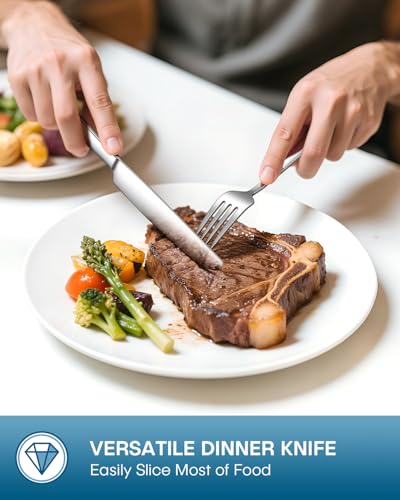 Stapava 20 Piece Silverware Set, Food-Grade Stainless Steel Flatware Sets for 4 Mirror Polished Cutlery Utensil Sets Include Dinner Knives Spoons and Forks Set Dishwasher Safe for Home Restaurant #3