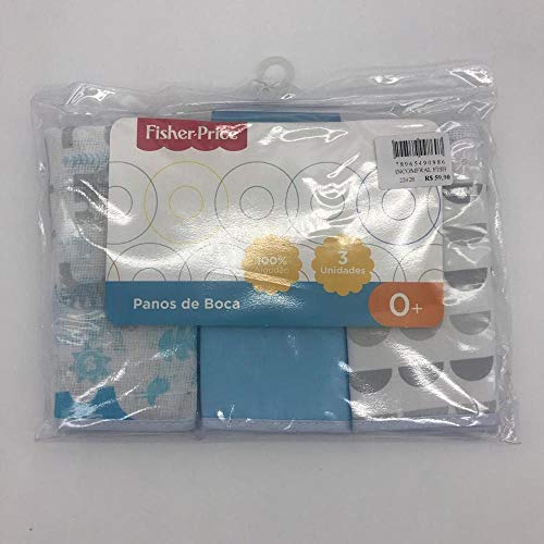 Pano de Boca Kit com 3 Unidades Bichinhos Azul - Fisher-Price