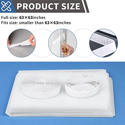 Window Insulation Kit, 63Inx63In(160X160Cm) Thicken Window Covering Shrink Film With Double-Sided Adhesive, Cuttable Transparent Film For Winter Keep Cold Out #TOP1