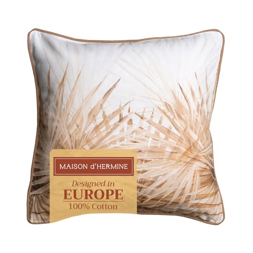Maison d' Hermine Throw Pillow Covers 100% Cotton (18" x 18" - Pack of 1)