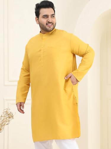 Image of SOJANYA Plus (Since 1958) Men's Jacquard Silk Self Design Only Long Kurta