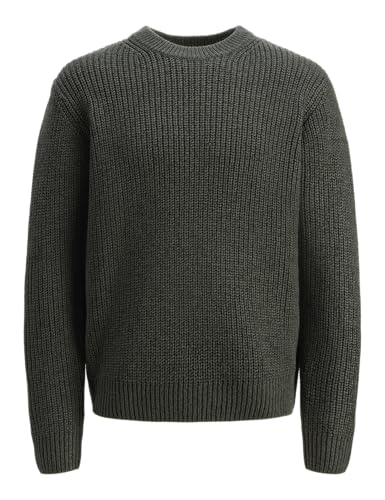 JACK & JONES Jorbleecker Knit Crew Neck BF, Forest River, L para Hombre