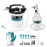 DURATECH 3L Pneumatic Brake Bleeder Vacuum Pump Kit, One Person Brake Bleeder Kit with Work Gloves and 23-Piece Adapters, Brake Flush Kit/Clutch Bleeder Kit for Cars, Motorcycles, SUVs, Light Trucks