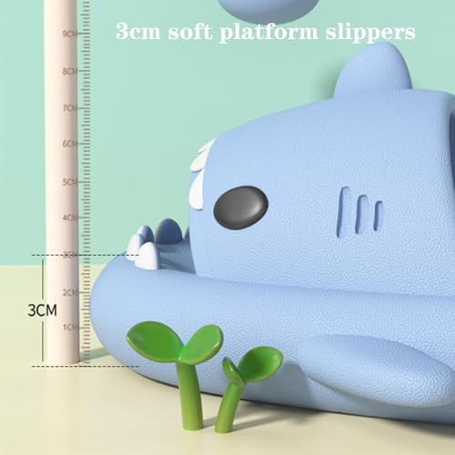 Jfxgjuv Shark Slides Kids, Boys Girls Cloud Shark Slides, Non-Slip Open Toe Thick Sole Beach Pool Shower Shoes Bathroom Slippers2