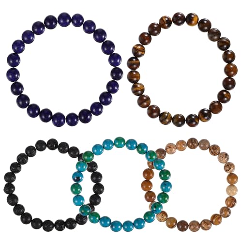 Bracelet à charme masculin en agate pour look casual