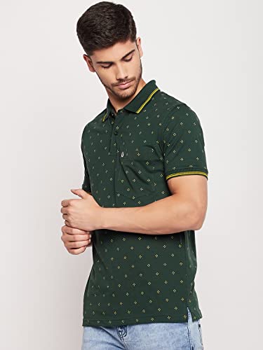 Image of UNIBERRY Men's Cotton Blend Half Sleeve Printed Polo Neck T-Shirt Has A Short Sleeve & Pocket On ChestBZRMT6-MR