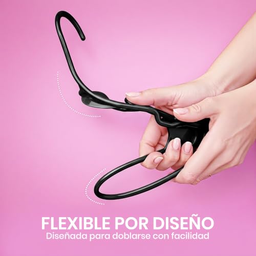 Miniatura 4 de Utopia Home Paquete De 50 Perchas De Plástico Ahorradoras De Espacio, Duraderas Y Con Ranuras Para Los Hombros, Negras