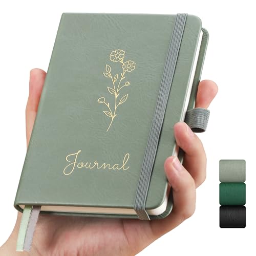 AUTEMPO A6 Pocket Notebook - 160 Pages 100 GSM Thick Paper, Small Notebooks Pocket Size, Hardcover Lined Journal for Women Students, Mini Notepads for Work, Study, and Travel, Light Green