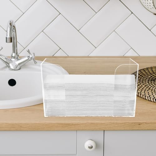 Étui à lingettes en acrylique transparent 29 cm pour comptoir chic