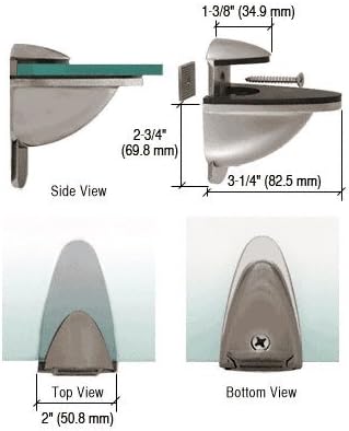 CRL Brushed Nickel Heavy-Duty Adjustable Shelf Bracket - Pack of 2 Brackets