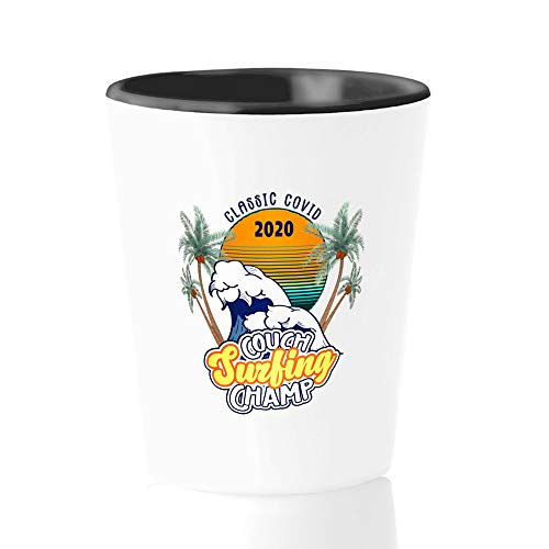 Bubble Hugs Surfing Shot Glass - Classic 2020 Couch Surfing Champ - Sea Lovers Wave Beach Competition Surfer 1.5Oz #TOP5