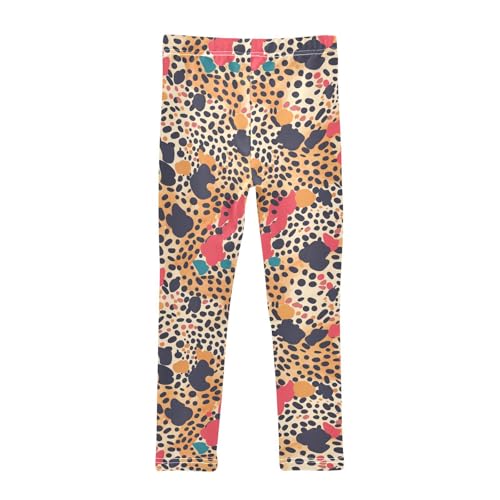 KLL Abstract Leopard Cheetah Skin Shapes Toddler Girl Basic Leggings Soft High Waisted Lounge Pants Gym2