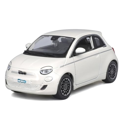 Bburago - Fiat 500 E - Maqueta Realista de Coche a Escala 1:24, réplica diecast con Puertas Que se abren, Licencia Oficial Fiat, Edad Recomendada 3+ años