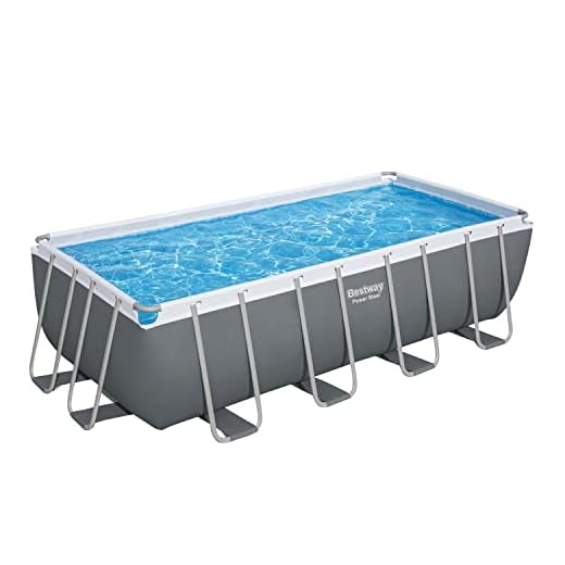 Bestway Piscina Desmontable Tubular Power Steel Rectangular 488X244X122 Cm Gris