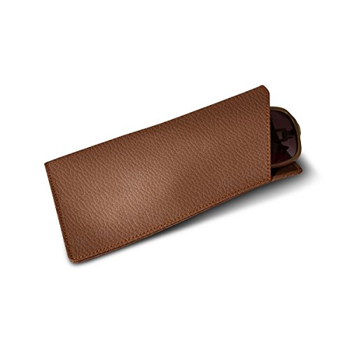 Preisvergleich Produktbild Lucrin - Etui für große Brille - Cognac - Genarbtes Leder