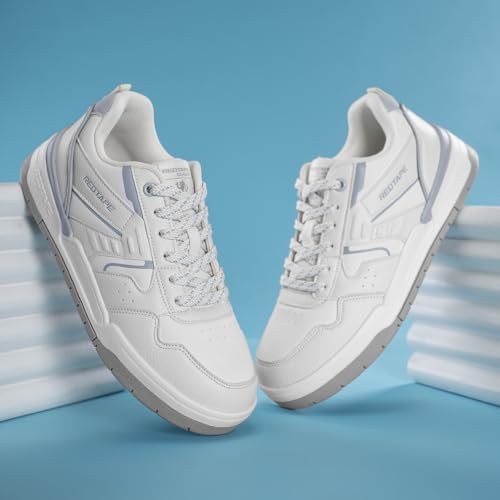 Image of Red Tape Women's Sneakers White Blue Pu Round Toe Lace-Up