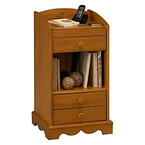 Générique Meuble Téléphone Meuble d'Entrée Pin Miel 3 Tiroirs 1 Niche 47x82x42.5 cm
