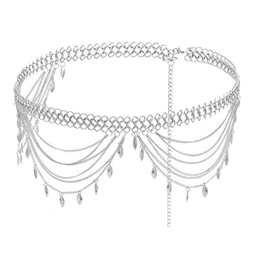 Cadena de vientre plateada KnSam cinturón para trajes de baño camisas y vestidos