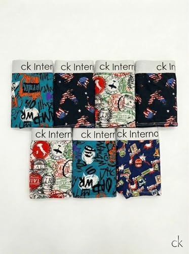 Image of Men's Innerwear Modal Geometric Print Trunk Boxer Brief,Breathable Underwear,Multicolor Printed for man Combo Pack of 3 Designs May Vary