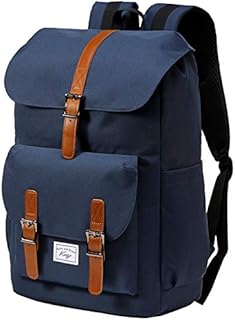 Kasgo Laptop Backpack for Men Women, 15.6 inch Water Resistant Computer Rucksack Vintage School Bag Casual Daypack for Teenagers Boys Girls College Travel Work Hiking Blue