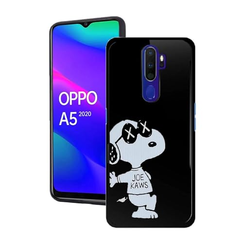 FOR OPPO A 5 2020スマートフォンケース耐衝撃TPU背面アイデア黒かわいい柄スマートフォンケースFOR OPPO A 5 2020全面保護ケース落下防止(サングラス犬)
