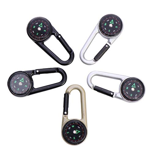 STOBOK 5 Pcs MosquetÃ£o BÃºssola Clipes para Cinto de Escalada MosquetÃ£o Porta-Chaves Com Travament