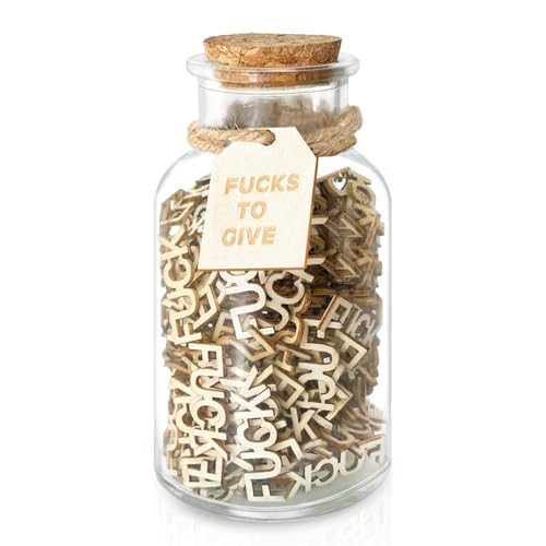 F u cks to Gift Jar 9 OZ 200PCS Wooden Cutout Letter Fu c k Jar for Birthday Valentines Day Teacher Gifts Gag Gifts for Women New Year Funny Gift to Friend Women Men
