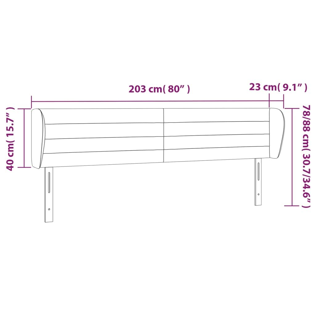 Zagłówek z uszami, ciemnozielony, 203 x 23 x 78/88 cm, aksamitny, wyściełany, z regulacją wysokości, do ram łóżka Queen Size i King Size