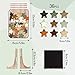 JarThenaAMCS 39 Pcs Fall Star Wooden Reward Jar Autumn Forest Colored Star Wood Cutouts with Magnetic Sticker Back to School Positive Incentive Behavior Chart with Base for Student Teacher Management
