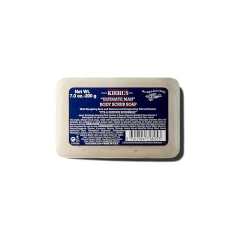 Kiehl's Ultimate Man Body Scrub Exfoliating Bar Soap, Energizing Body Wash for Men’s Skin, Cleanses & Exfoliates Dirt and Oil, with Oat Bran & Pumice, Smooth Rough Skin - 7 oz Cover
