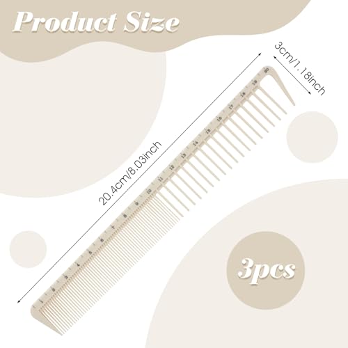 Set de 3 Peines para Corte de Cabello con Regla miniatura 2