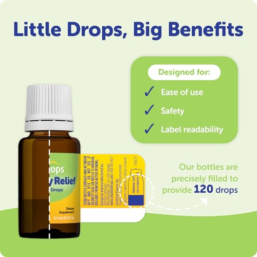 Drops Baby Tummy Relief Liquid, Organic Gripe Water for Newborns, 120 Drops