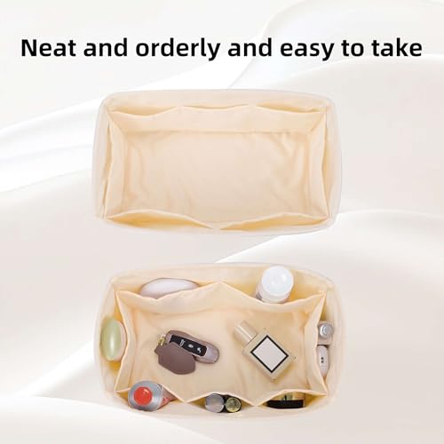 Image of DGAZ Silk Purse Organizer Insert For Hermes Hac 28 /32 /40 /45 /50 Bags, Luxury Handbag & Tote Organizer, Simplicity bag organizer(Craie,Hac45)