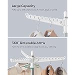 SONGMICS Clothes Drying Rack, 59-Inch Folding Laundry Drying Rack with 3 Rotatable Arms for Hangers, 4 Legs, Stainless Steel, for 27 Pieces of Clothes, White and Silver ULLR510W01 - Image 4