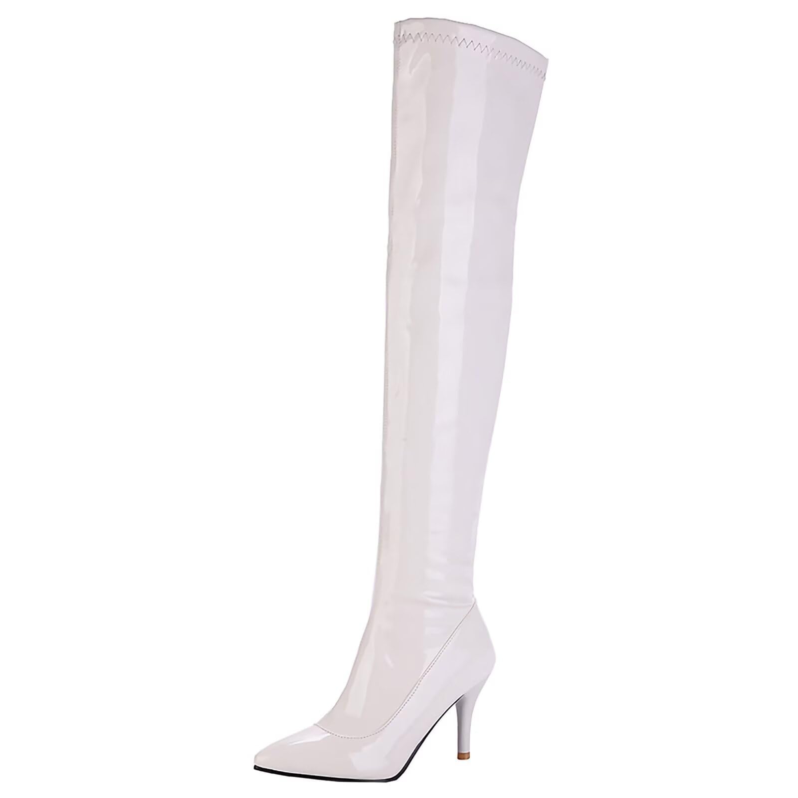 HSyc JRX Dames overknee-laarzen met blokhak High Heels Stretch Laarzen